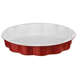 FormularioEcocook Flan Dish Red Aluminium White Ceramic Coating. - Click Image to Close