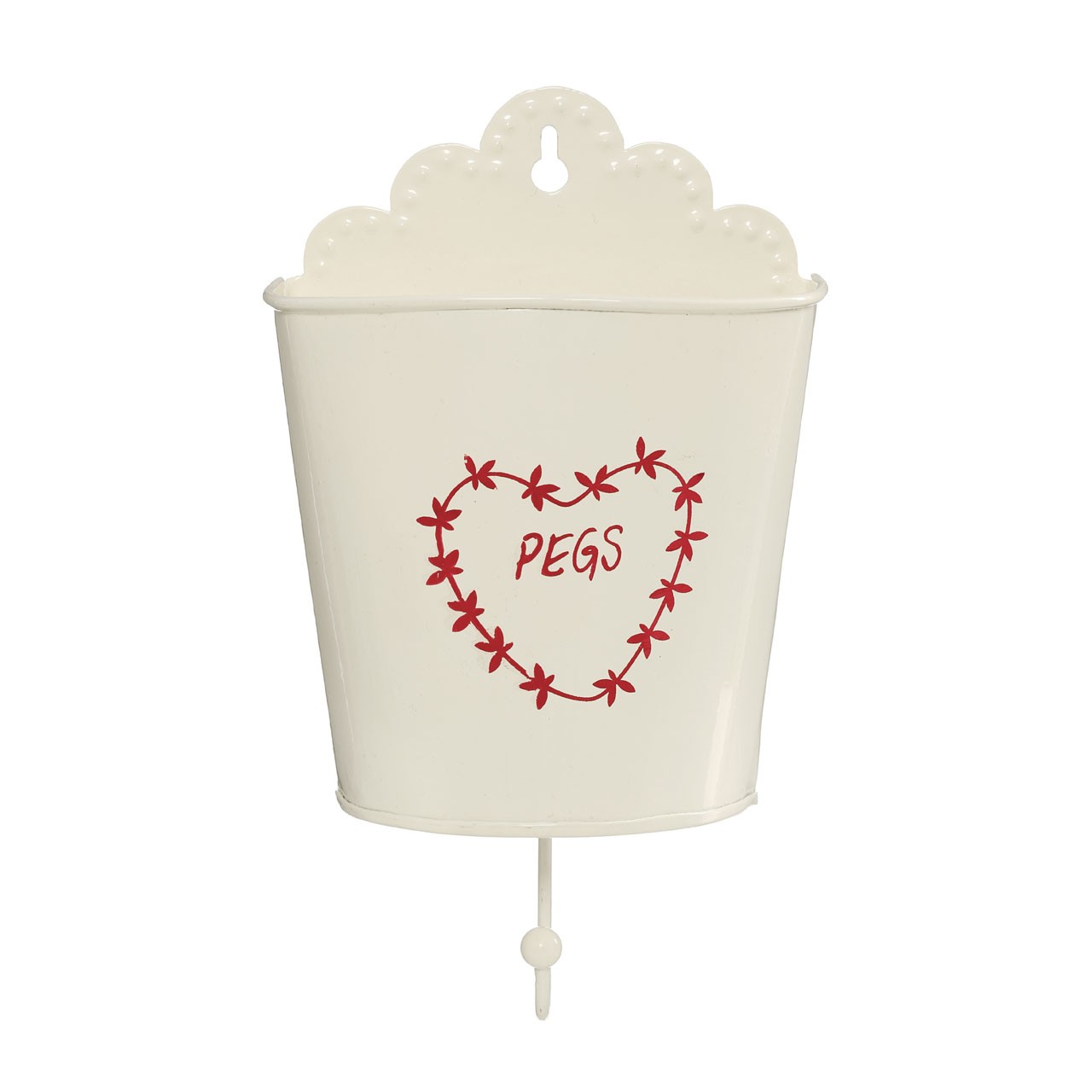 Prime Furnishing Anglaise Hanging Peg Holder - Cream/Red