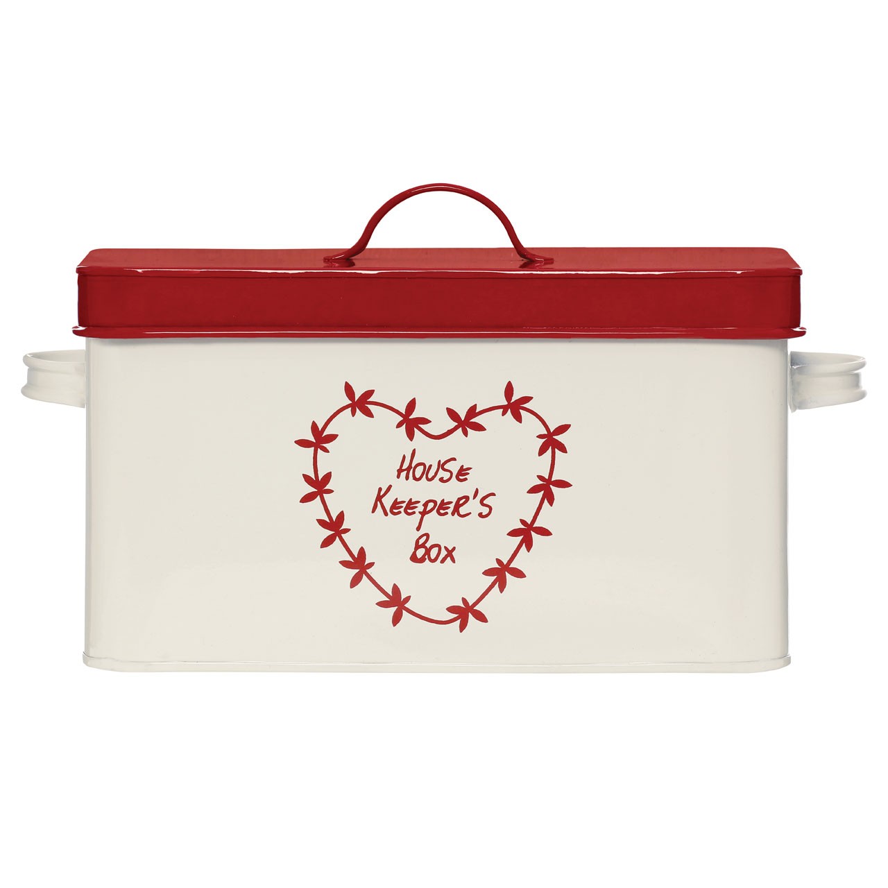 Anglaise Housekeepers Box, Cream/Red