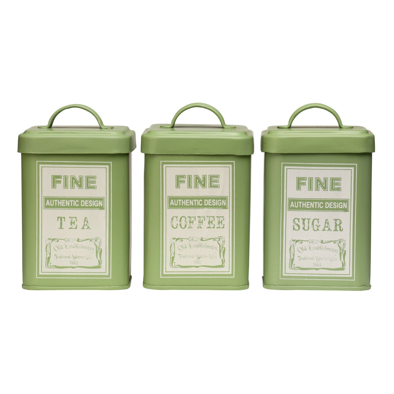 Prime Furnishing Whitby Tea, Coffee & Sugar Canisters, Green