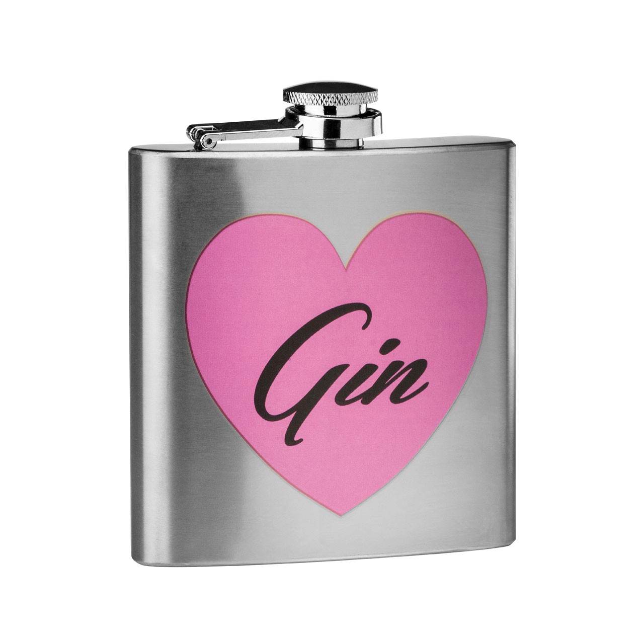 6 oz Stainless Steel Gin Design Hip Flask