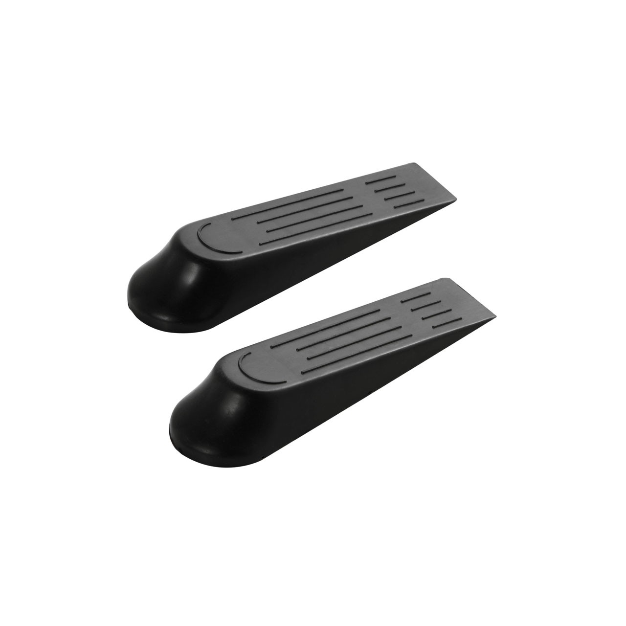 Door Stoppers, Set of 2, Black Plastic