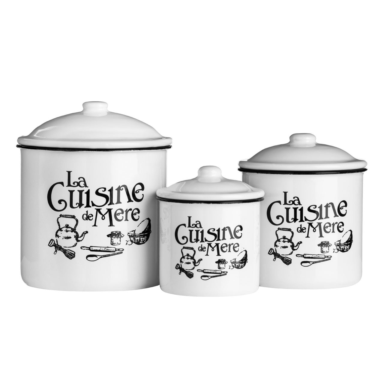 La Cuisine De Mere Storage Jars - White, Set of 3