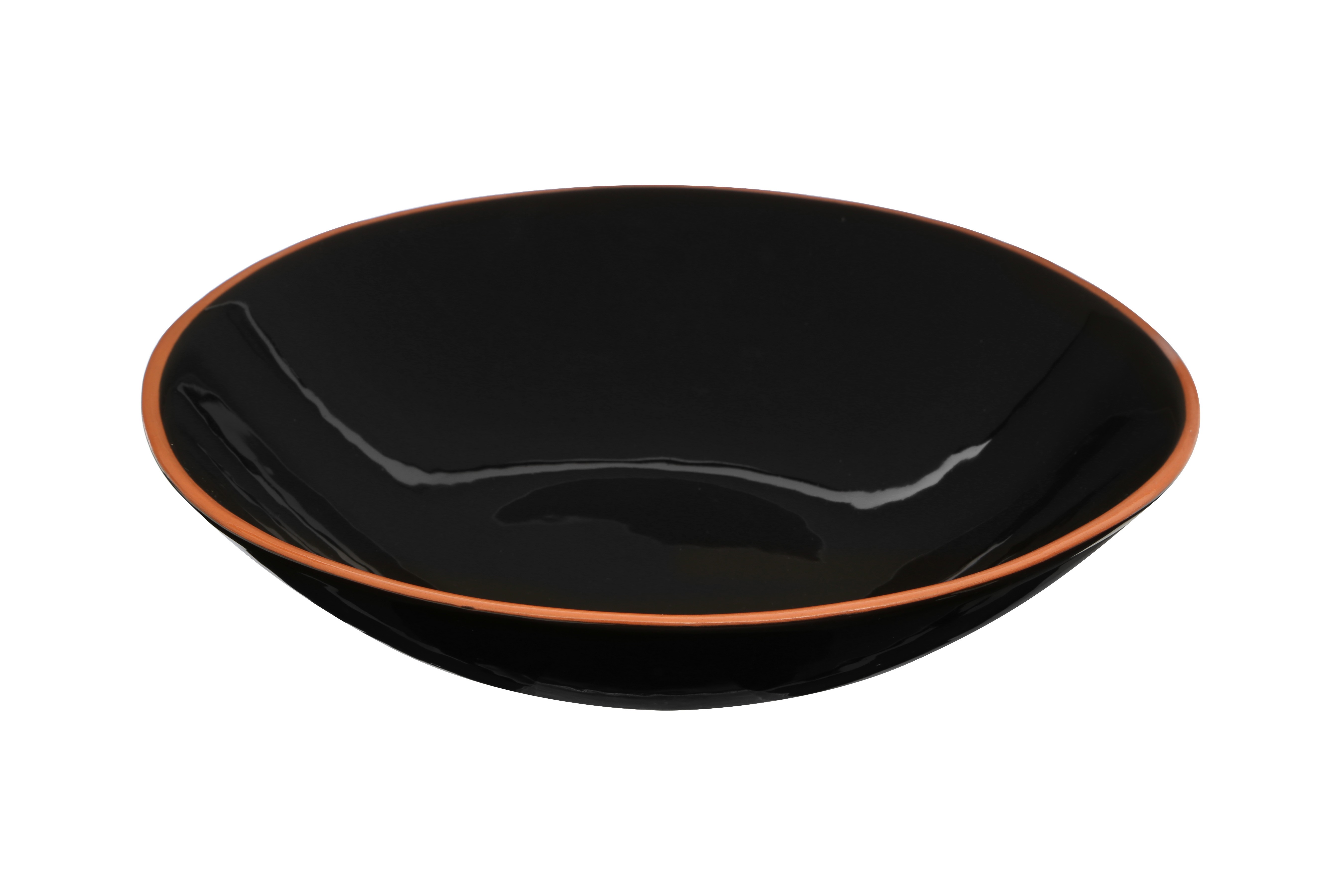 alisto Black Glazed Terracotta Simple And Stylish (Pasta Bowl)