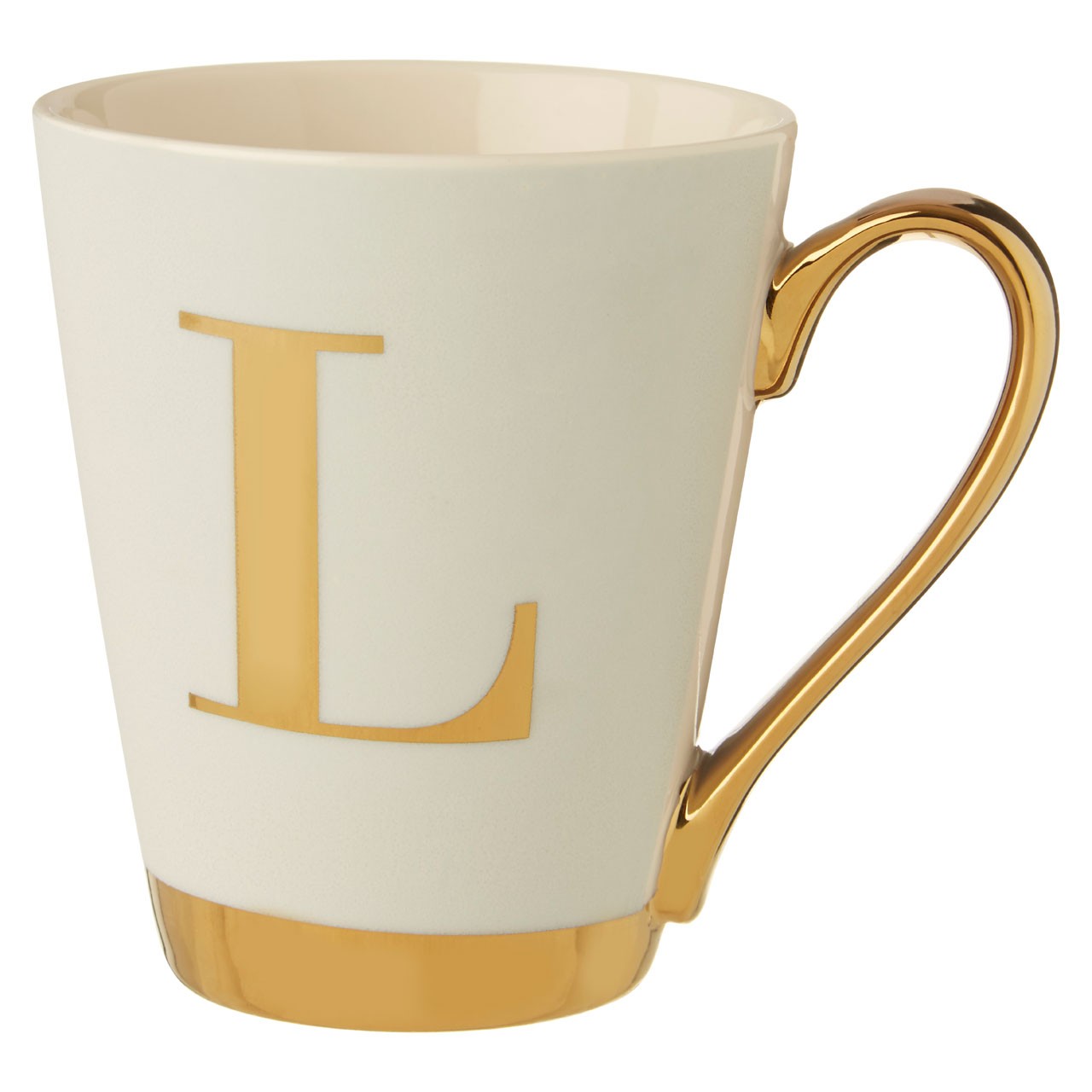 Mimo White Frosted Deco L Letter Monogram Mug