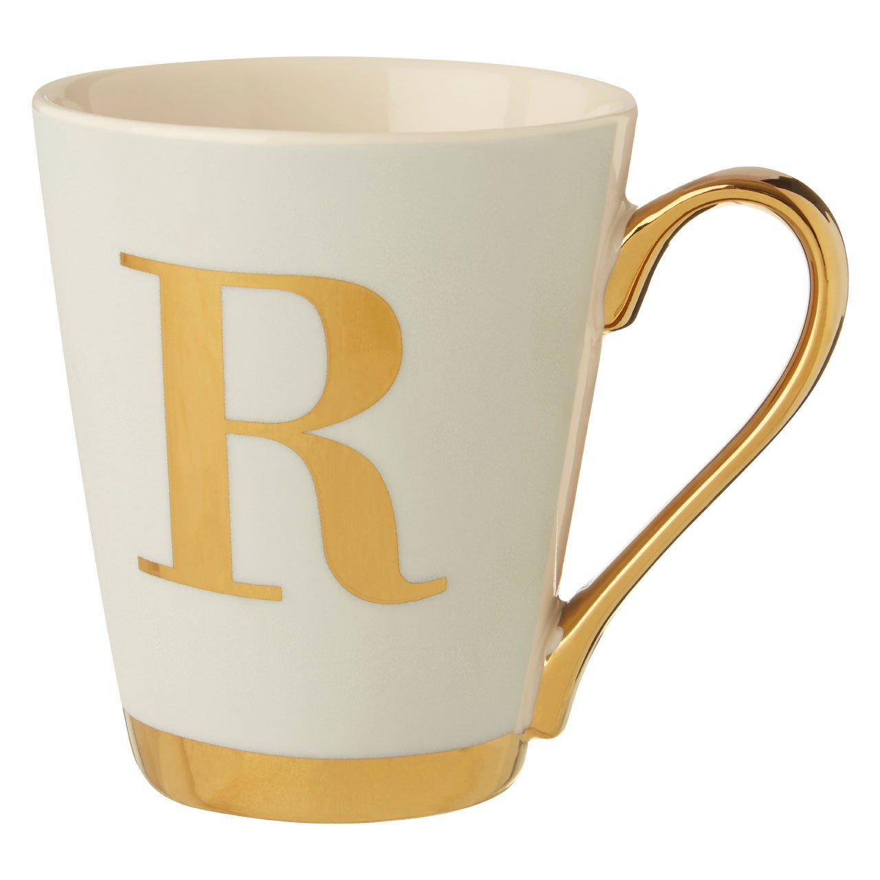 Mimo White Frosted Deco R Letter Monogram Mug