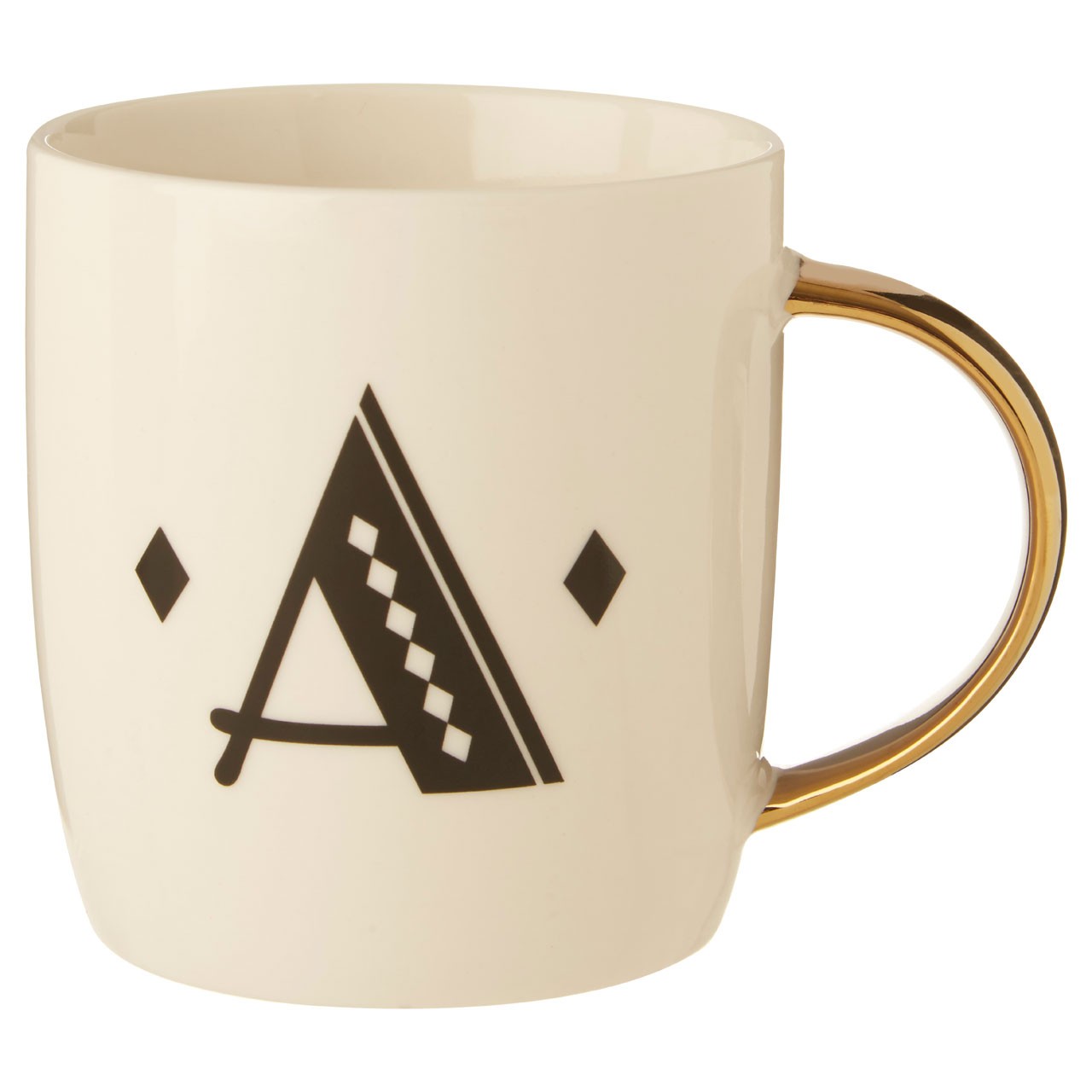 Mimo Diamond Deco A Letter Monogram Mug - Click Image to Close