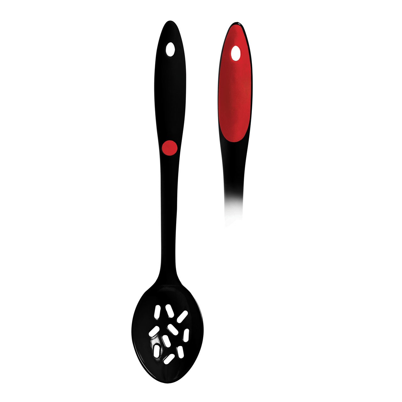 Slotted Spoon Black Melamine - Soft Grip