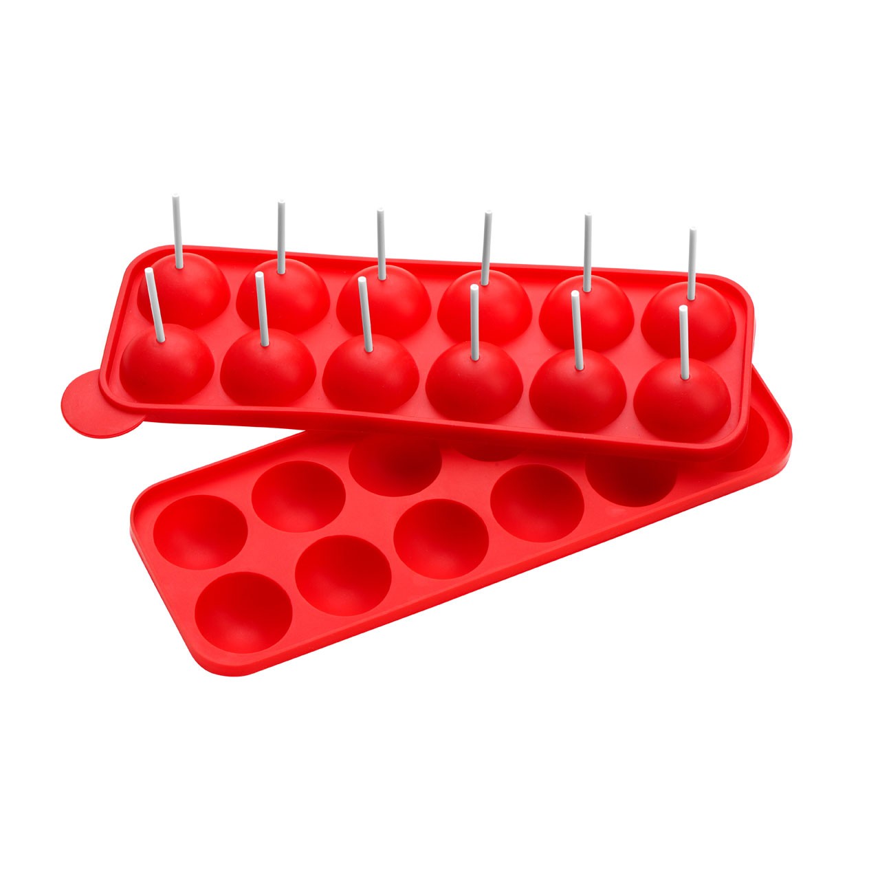12-Cake Pop Silicone Mould - Red