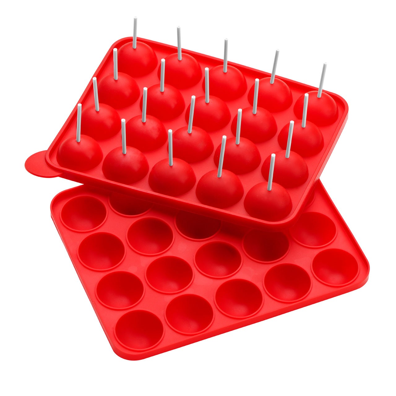 20 Cake Pop Silicone Mould - Red