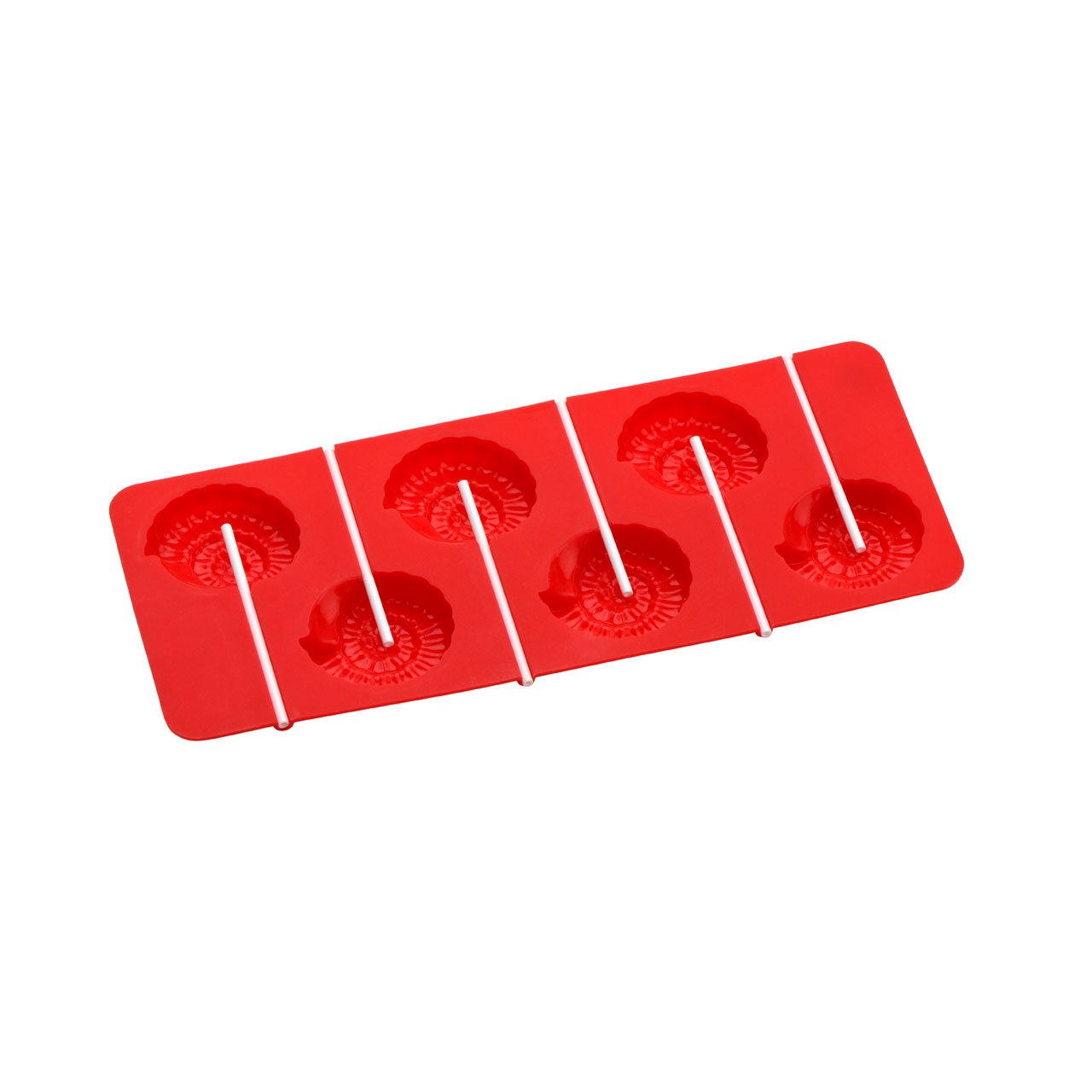 6 Shell Cake Pop Silicone Mould - Red