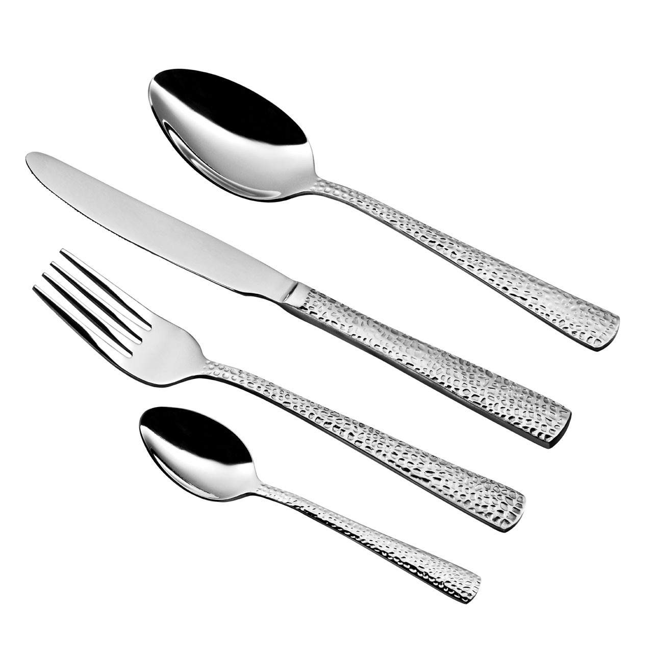 Hammered Cutlery Set - 24-Piece