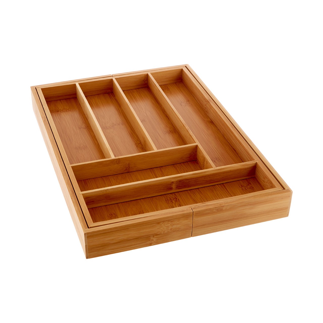 Large Cutlery Tray Expandable Bamboo For Kitchen Home Dine