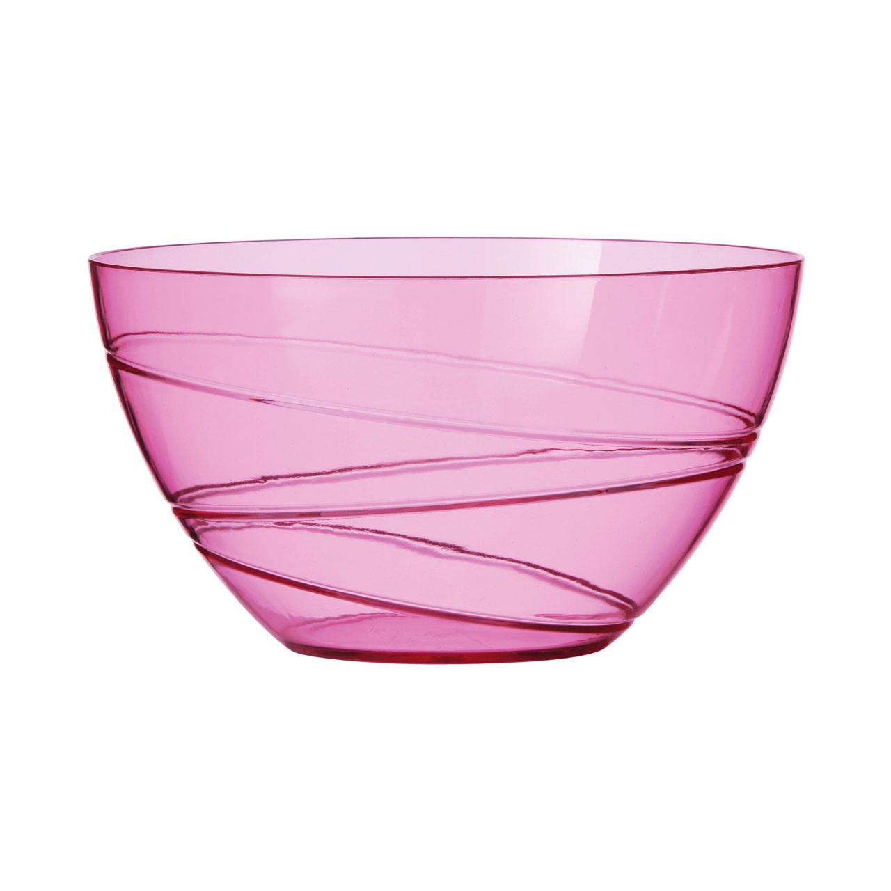 Summer Salad Bowl, Pink Plastic, Swirl Design