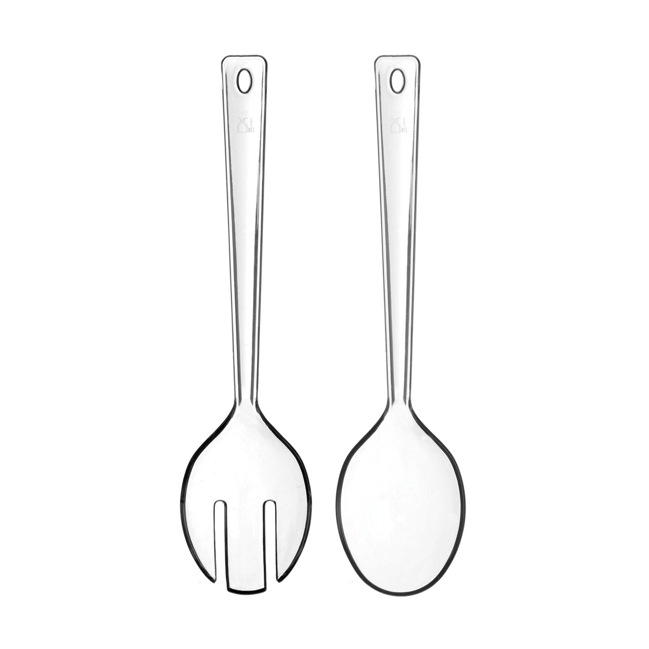 Summer Salad Servers, Clear Plastic, Fork and Spoon