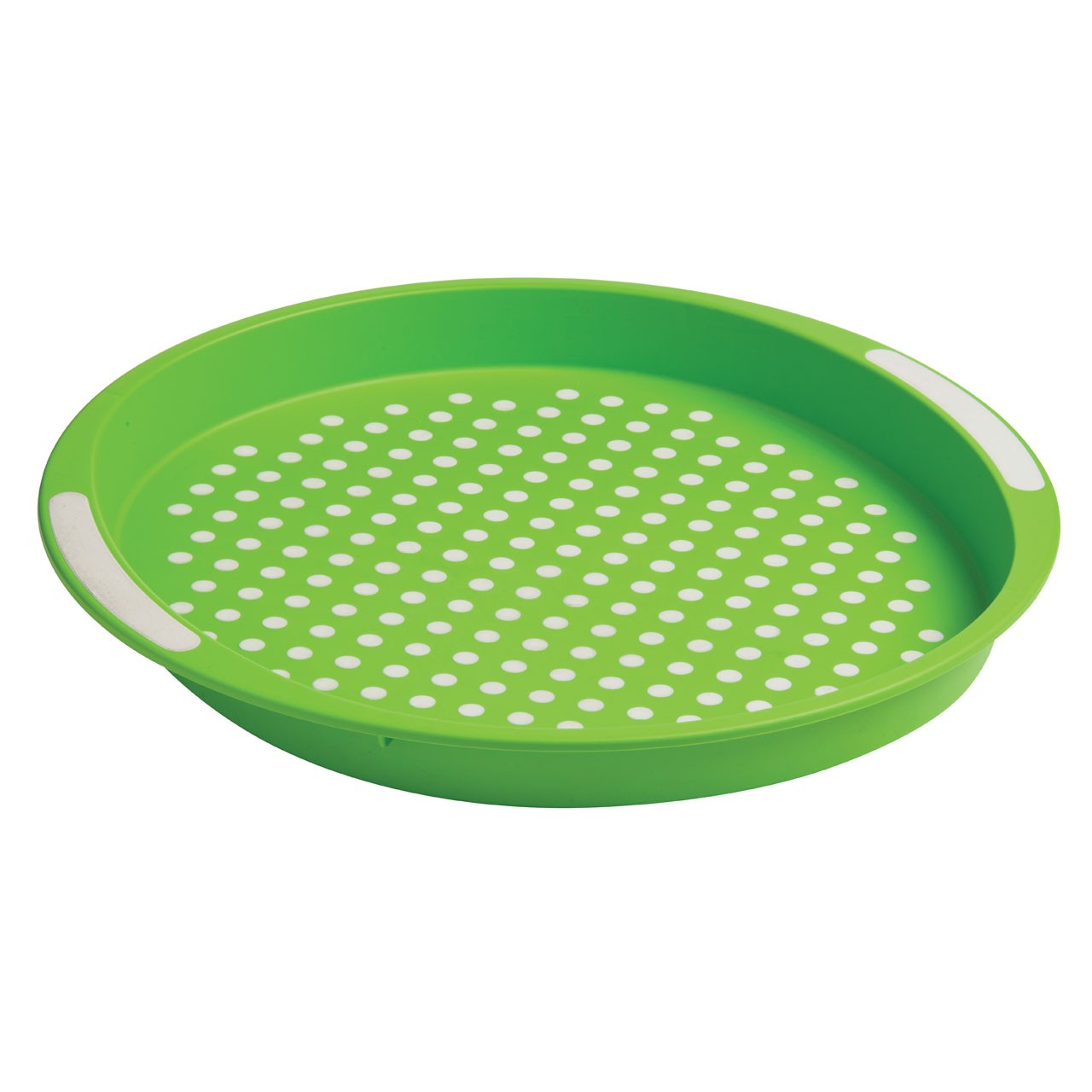 Anti-Slip Serving Tray PP & Tpe Green With White Dots