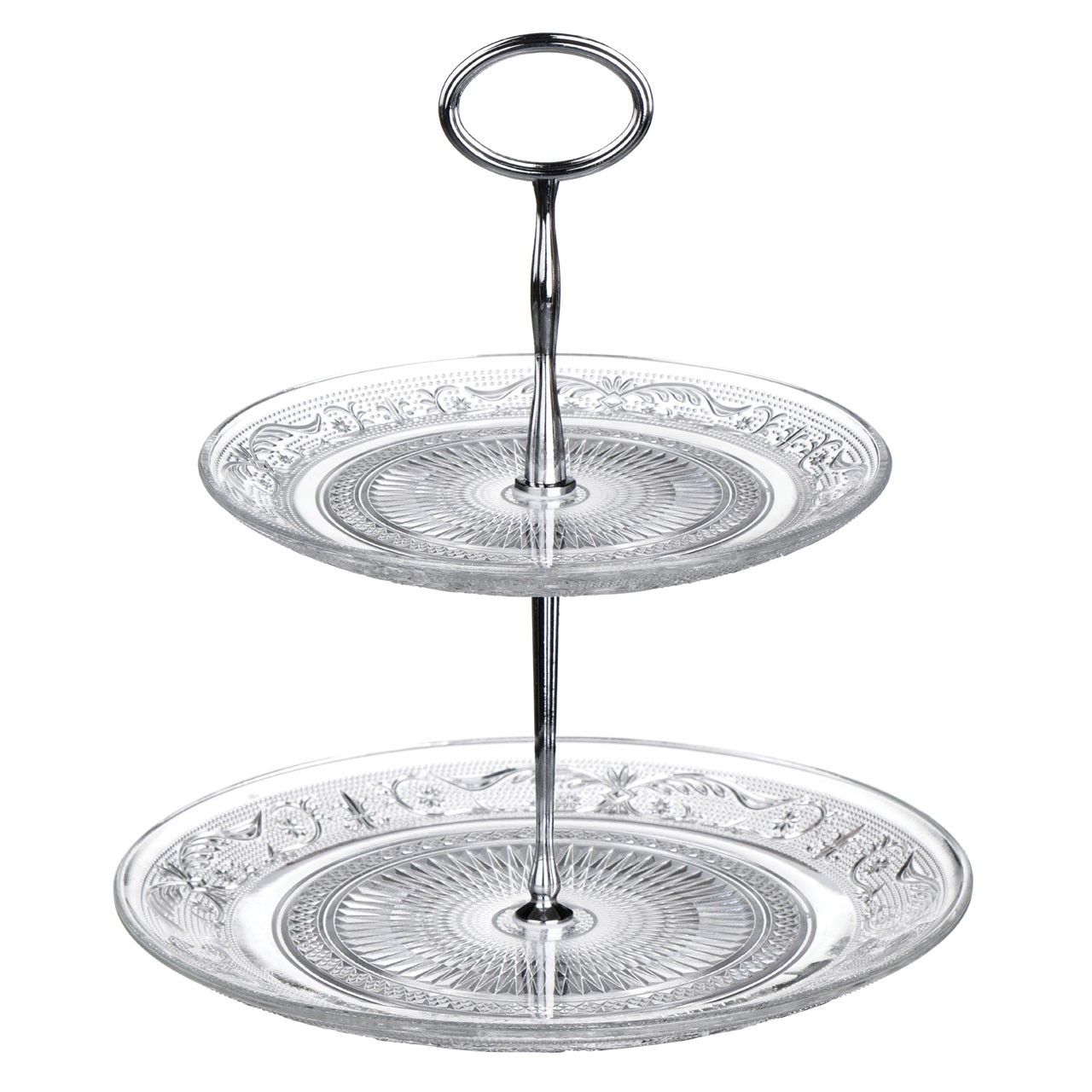 2-Tier Glass Cake Stand - Clear