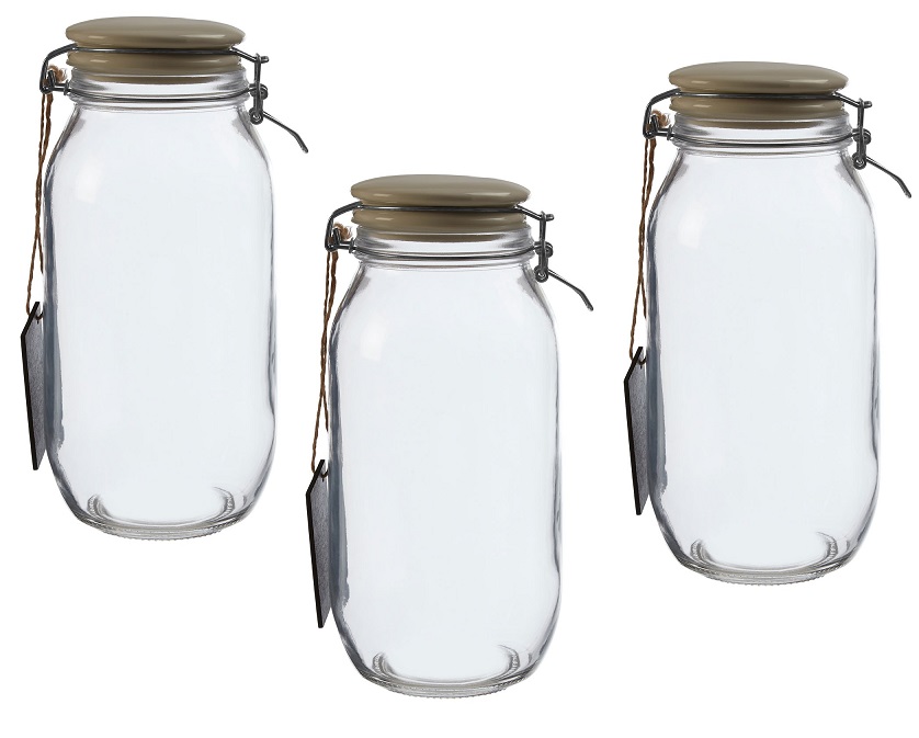 Set of 3 Grocer Small Storage Jar for Home Kitchen - Click Image to Close