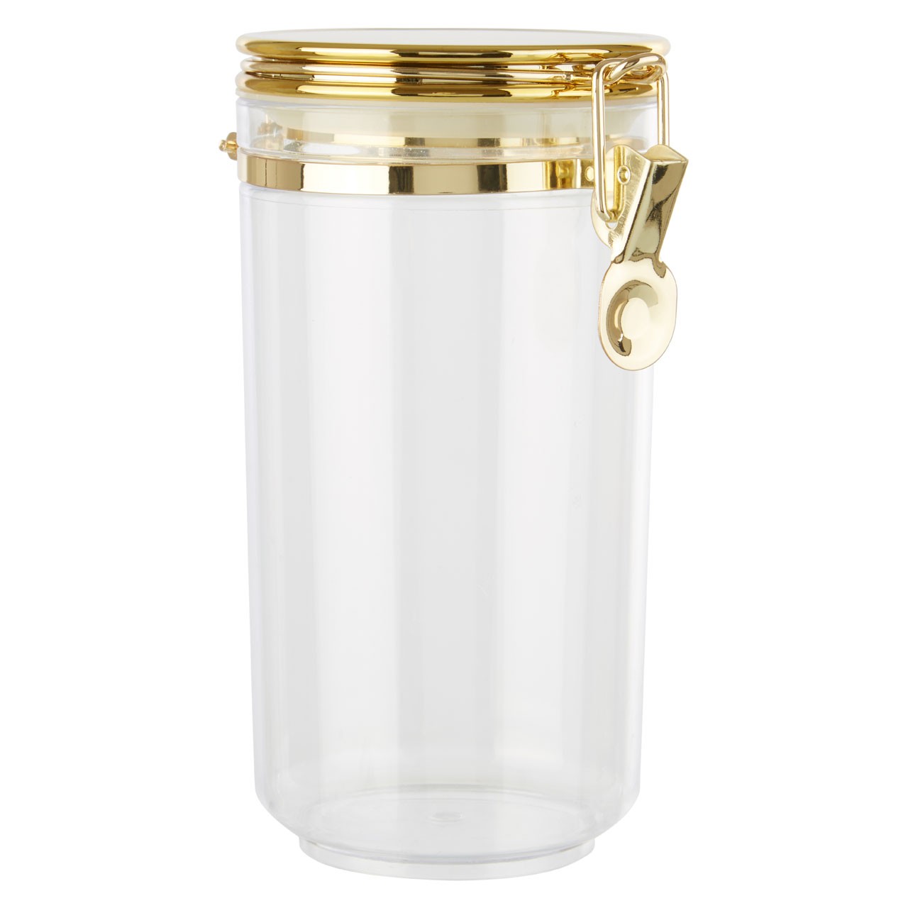 Gozo Large Canister With Gold Finish Lid - Click Image to Close