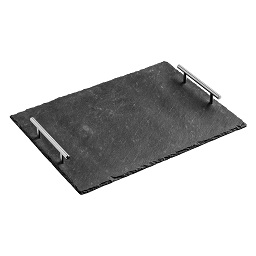 Ideal For Dinner Parties Slate Tray Stainless Steel Handles (H4