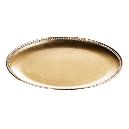 Coupe Charger Plate with Diamante Edge - 33 cm, Gold Radiance