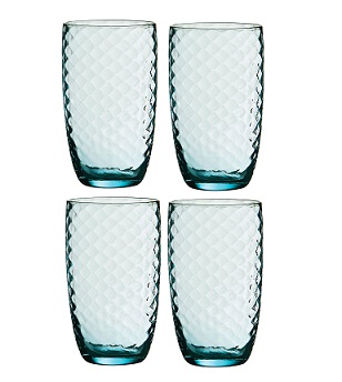 Premier Housewares Hi Ball Glass - Set of 4 - Artic Blue [Kitche - Click Image to Close