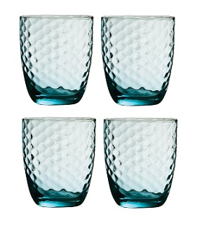 Premier Housewares Glass Tumbler - Set of 4 - Artic Blue [Kitche - Click Image to Close