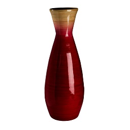 Prime Furnishing Complements Bamboo Vase - Red Natural