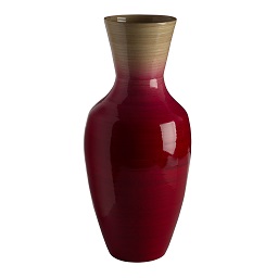 Prime Furnishing Complements Bamboo Vase - Red/Natural