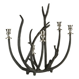 Prime Furnishing Complements Antler Candle Stand - Black - Click Image to Close