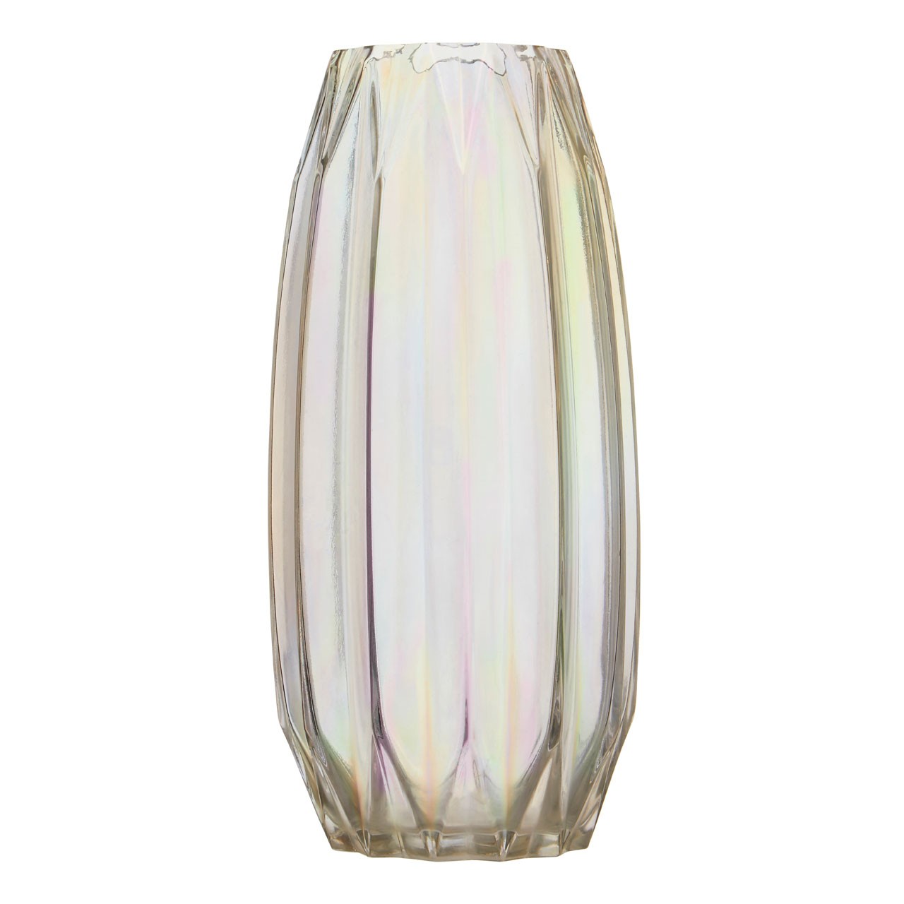 Petro Large Glass Vase With Iridescent Finish - Click Image to Close