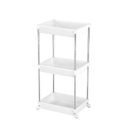 Prime Furnishing 3-Tier Bathroom Storage Trolley - White - Click Image to Close