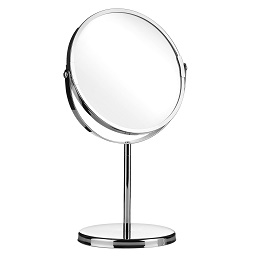 Prime Furnishing Round Swivel Mirror, Magnifying Option, Chrome - Click Image to Close