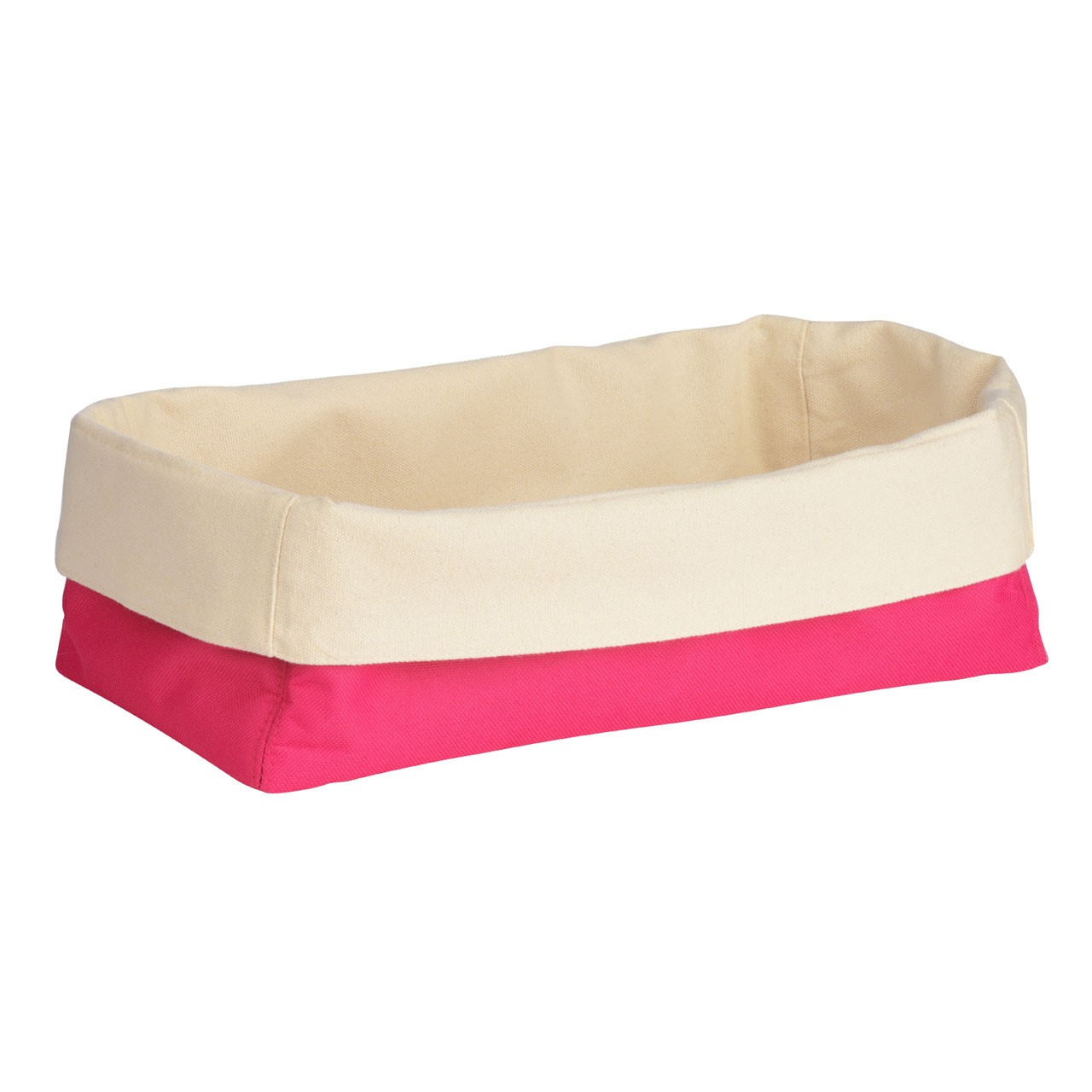 New Kitchen Bread Basket Hot Pink And Cream Folded Design Polyes
