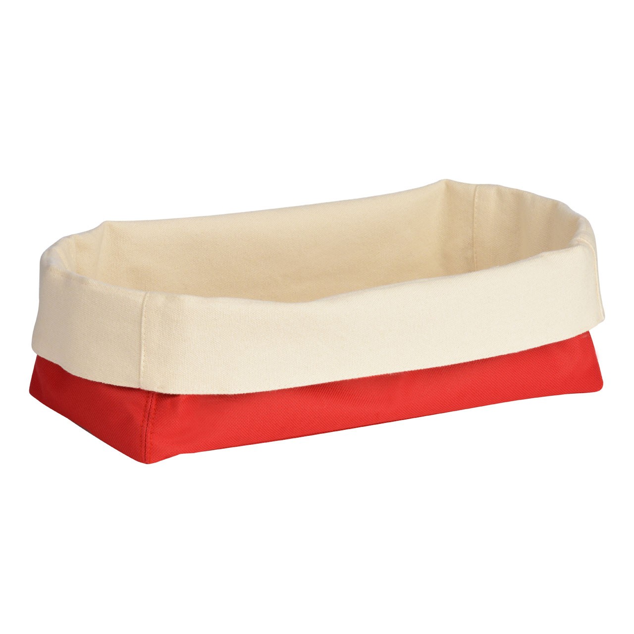 New Kitchen Bread Basket Red And Cream Folded Design Polyester A