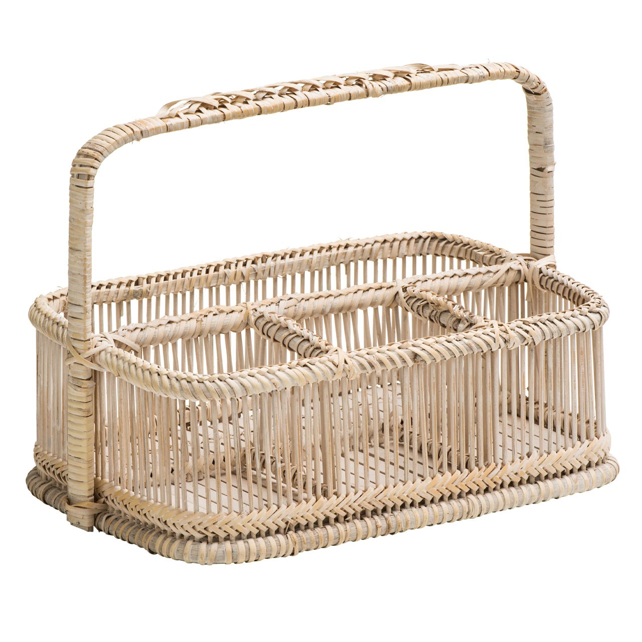 Prime Furnishing Rectangular Caddy Basket, Rattan/Bamboo