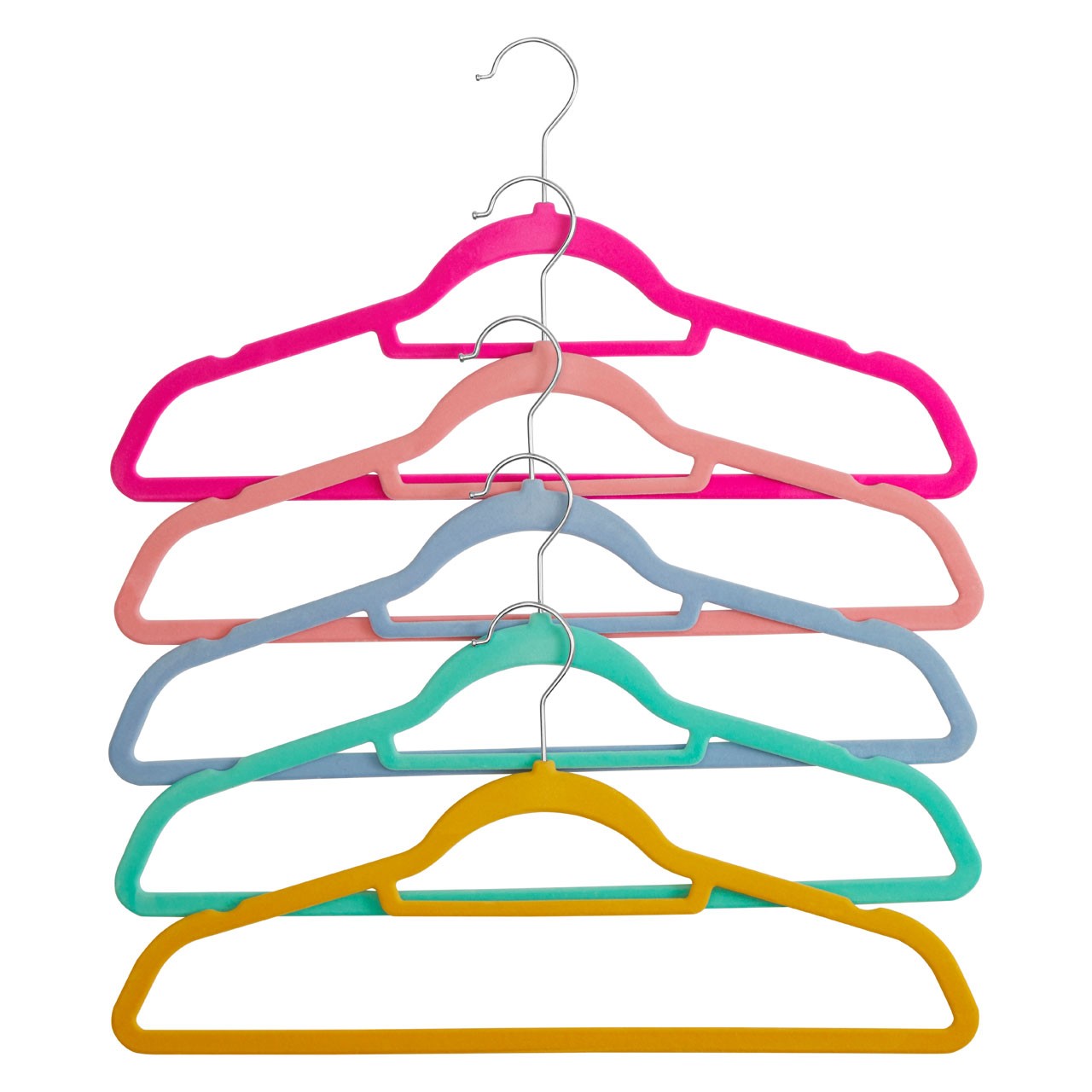 Spectrum 10 Pc Multicolour Velvet Hanger Set - Click Image to Close