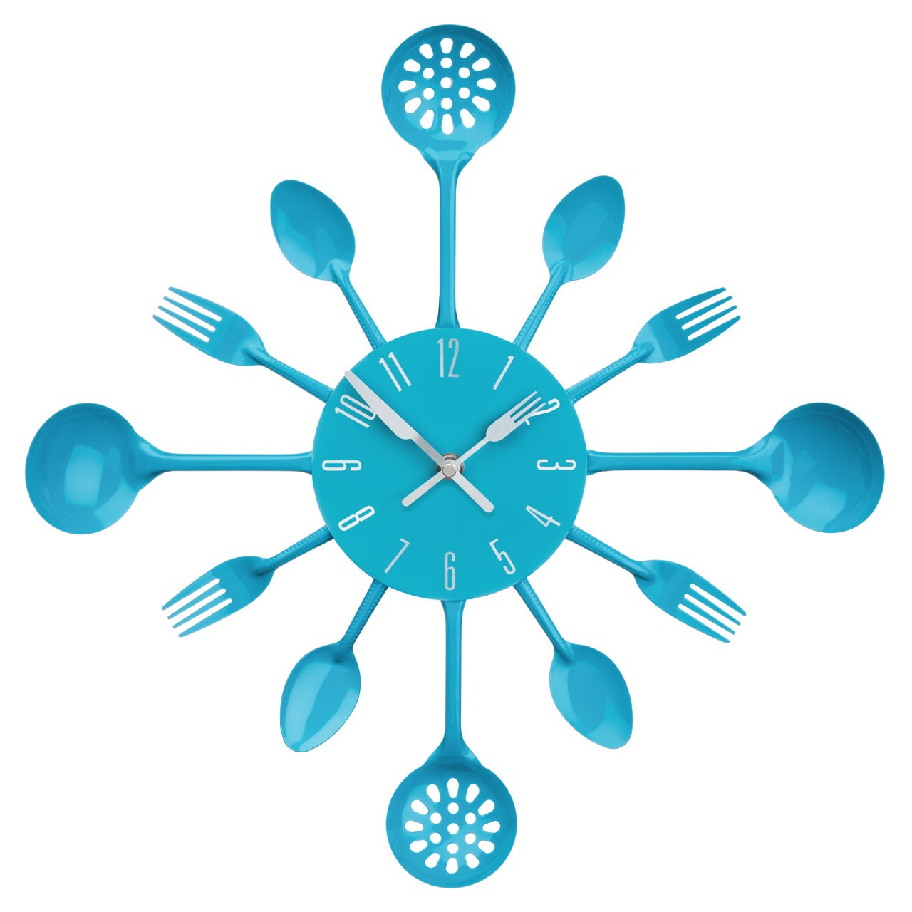 Prime Furnishing Cutlery Wall Clock - Blue