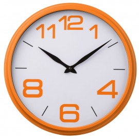 Wall Clock, Orange Plastic Frame