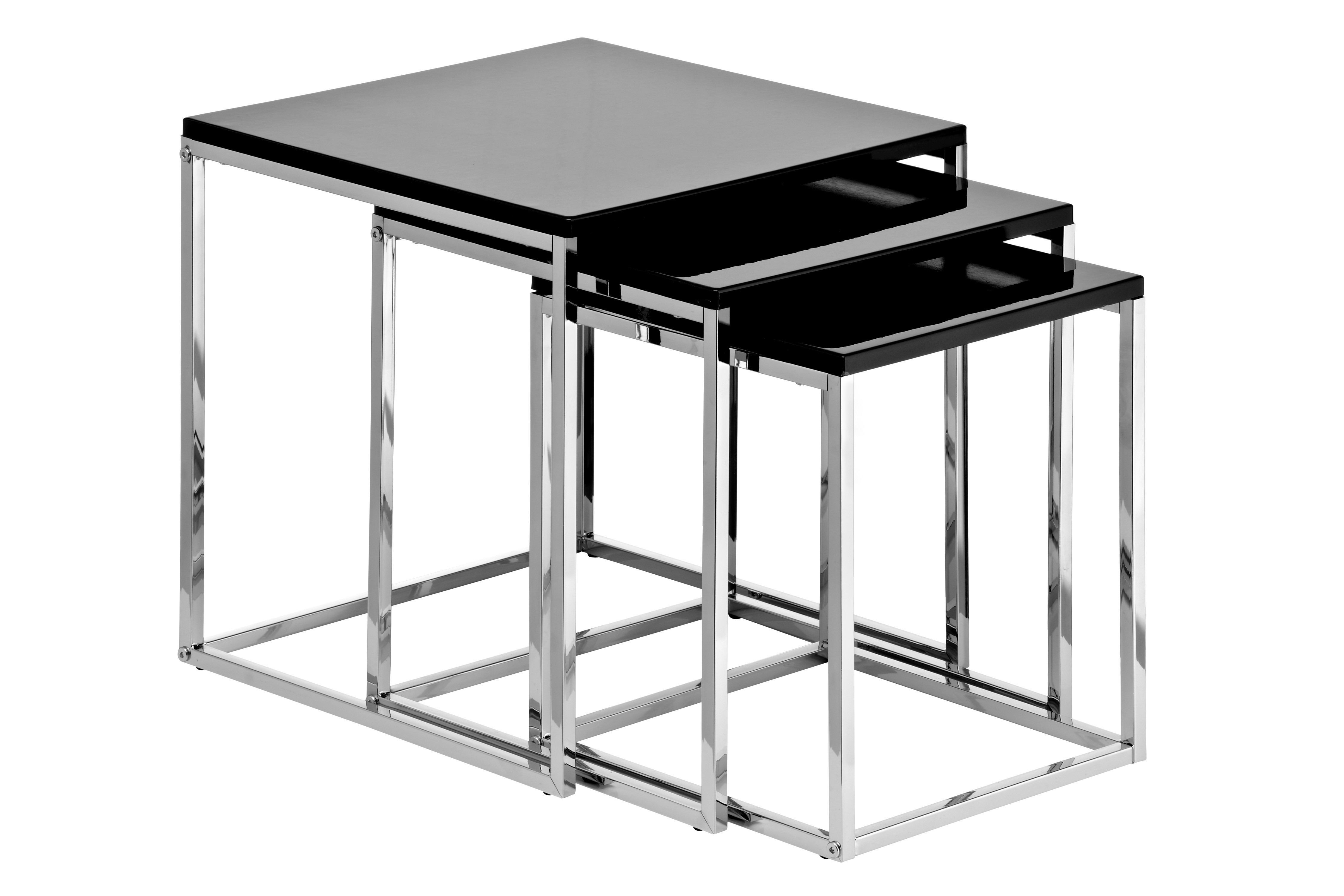 Premier Housewares Nested Tables with Chrome Legs