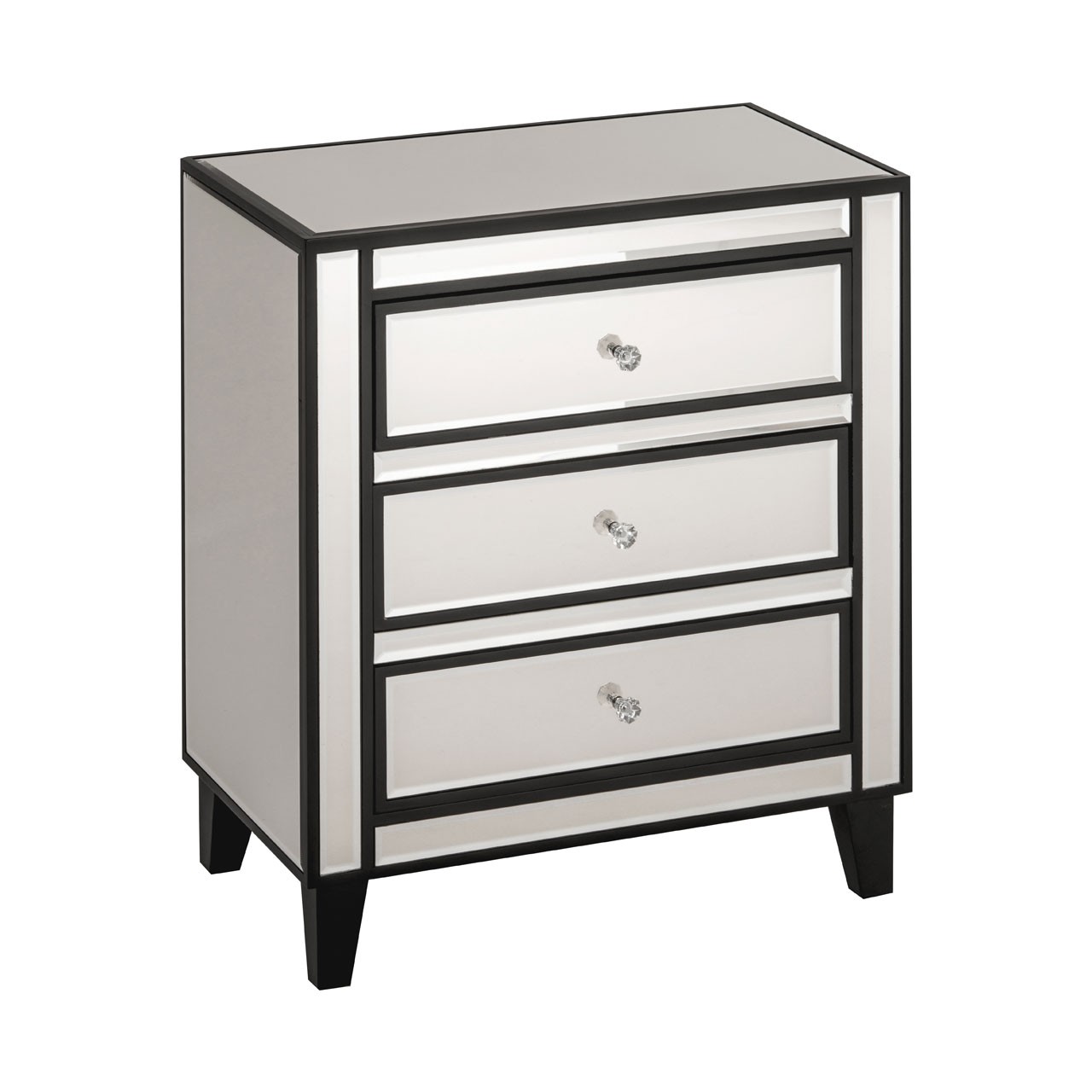 Boulevard 3 Drawer Chest MDF/Champagne Mirrored Finish