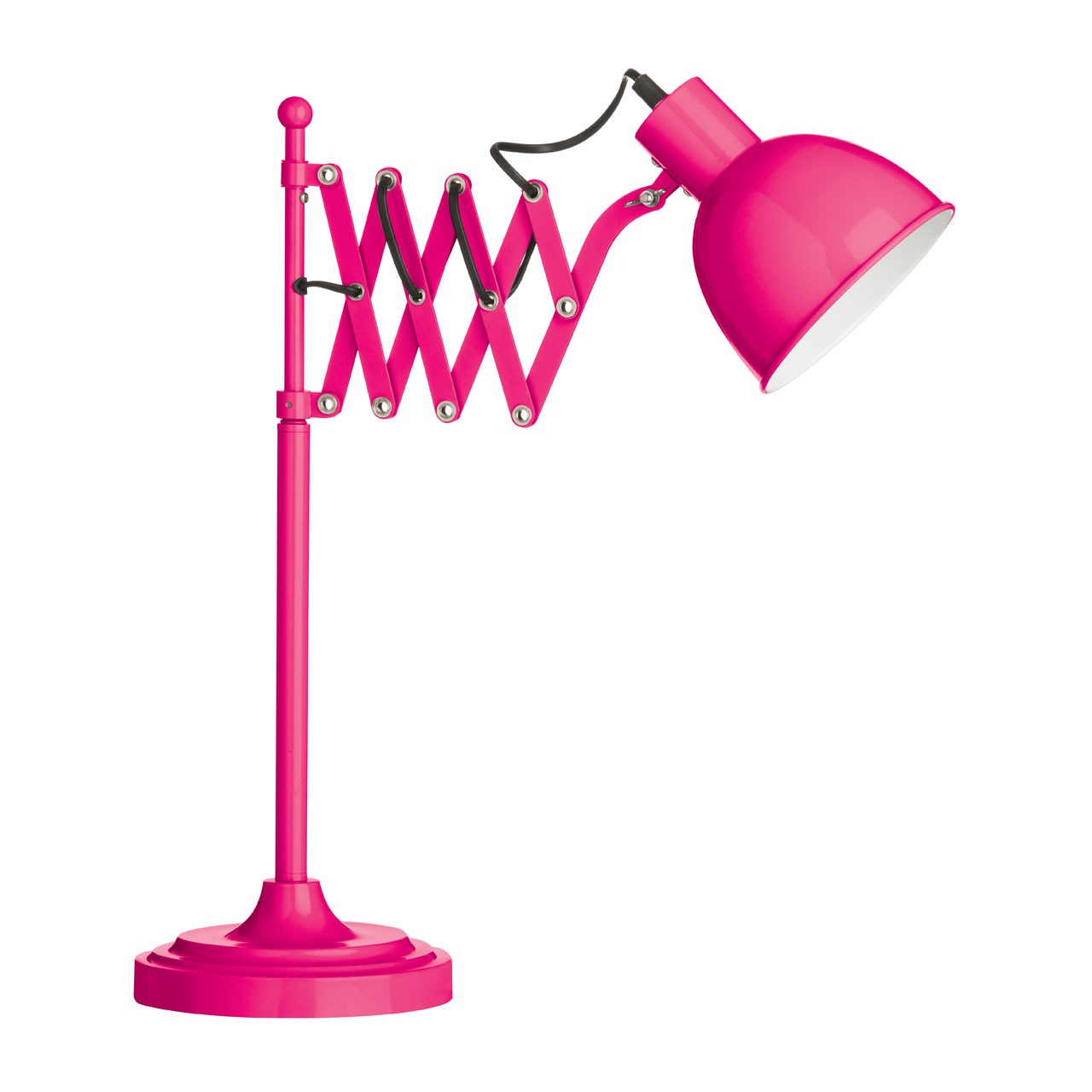 E27 Edison Screw 40 W Extendable Metal Table Lamp - Hot Pink