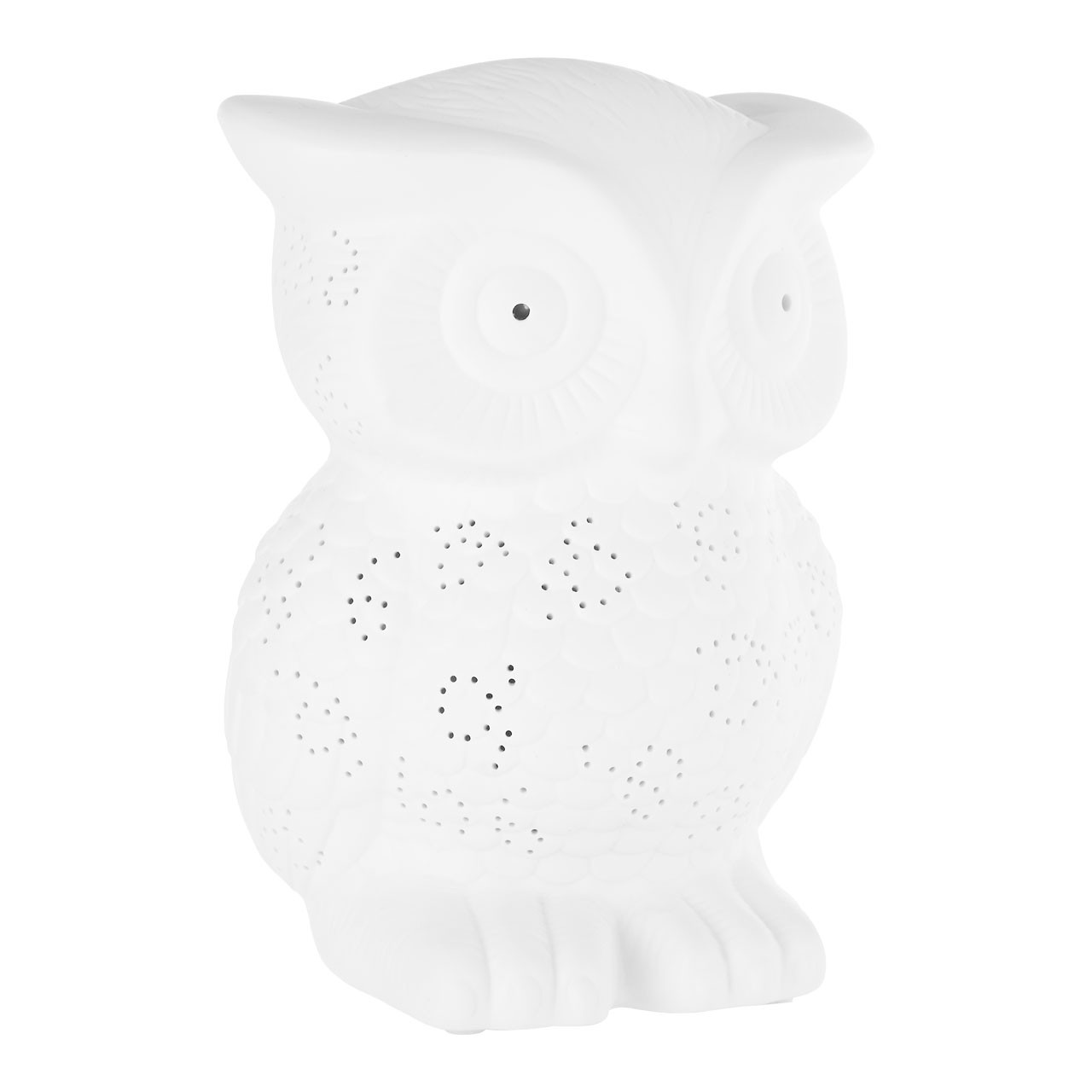 Prime Furnishing Kids Owl Night Light, Ceramic - White