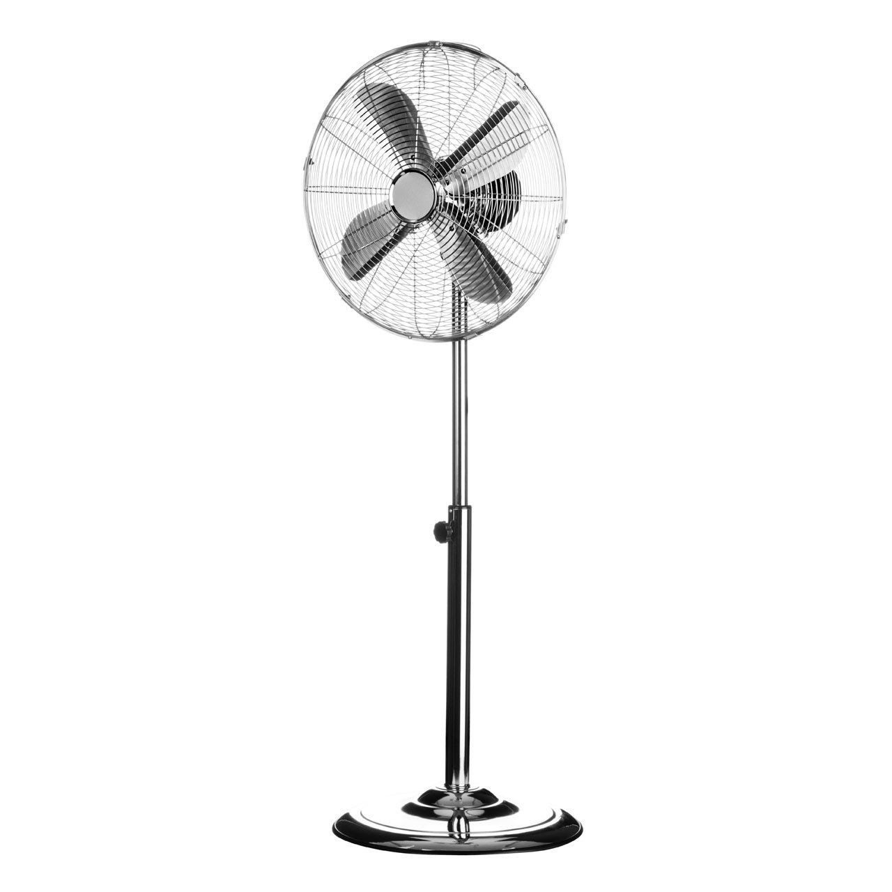 Floor Standing Fan with 3 Speeds/ Oscillation, Chrome/ Silver