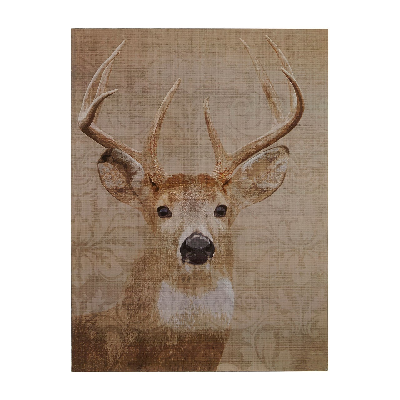 Prime Furnishing Stag Damask Wall Plaque - Brown