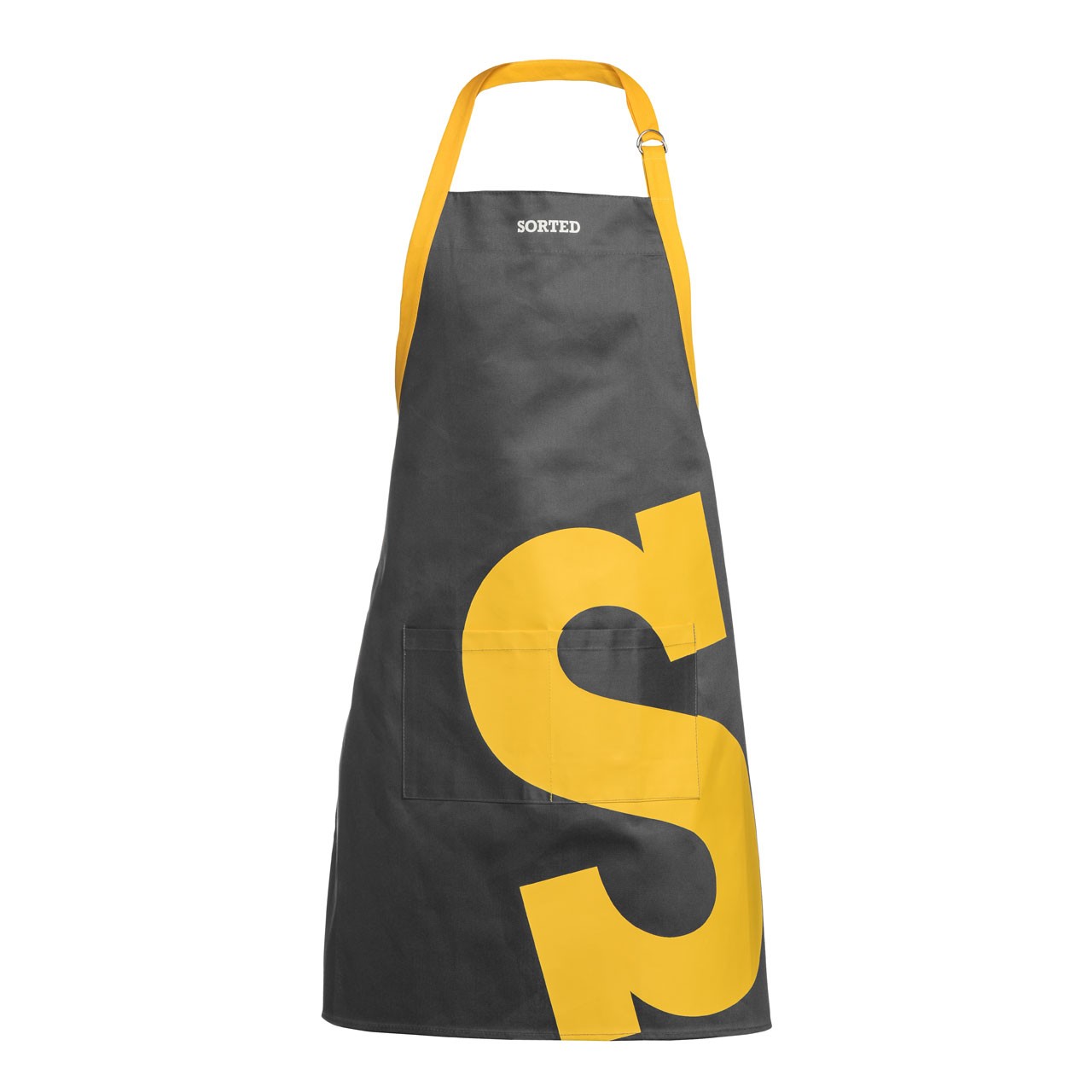 Sorted Apron Black And Yellow Logo 100% Cotton
