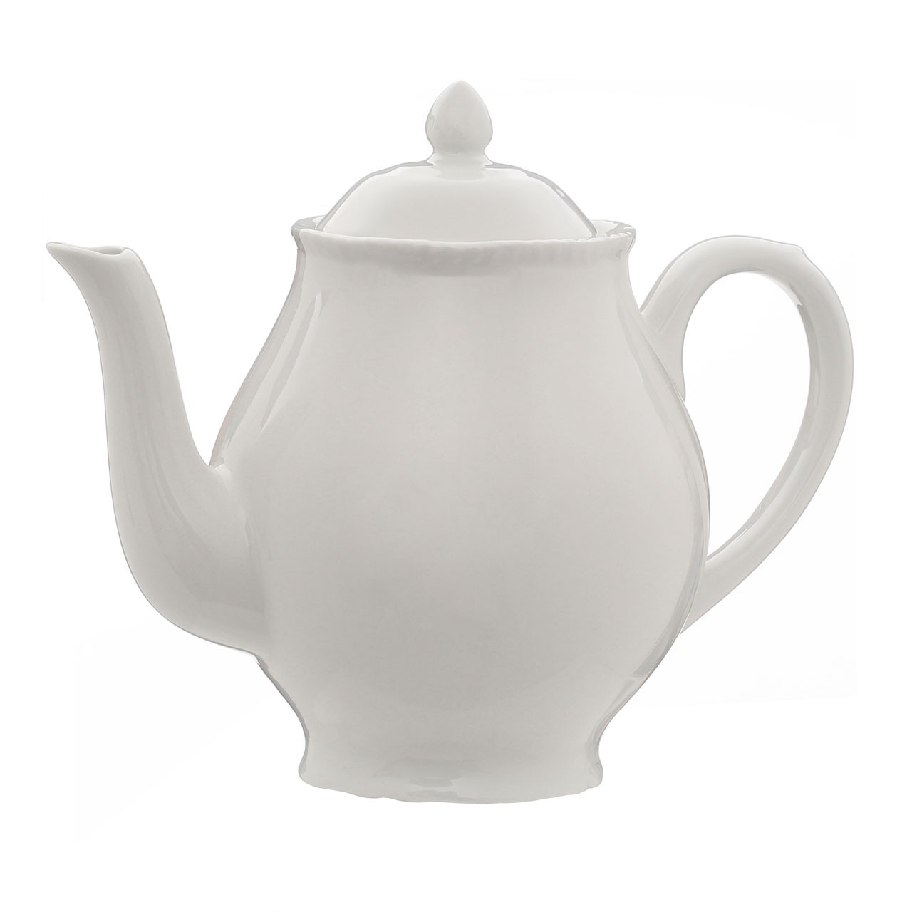 Embossed Porcelain Teapot, White